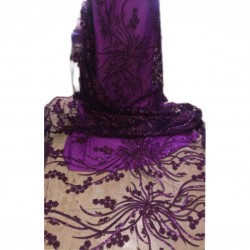 Floral Embroided Purple Lace
